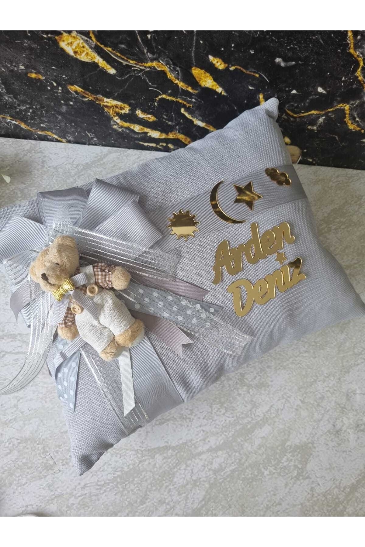 Bebek Çikolatası Lüks Bebek Yastığı, Pleksi (aynalı) Isimli Bebek Yastığı