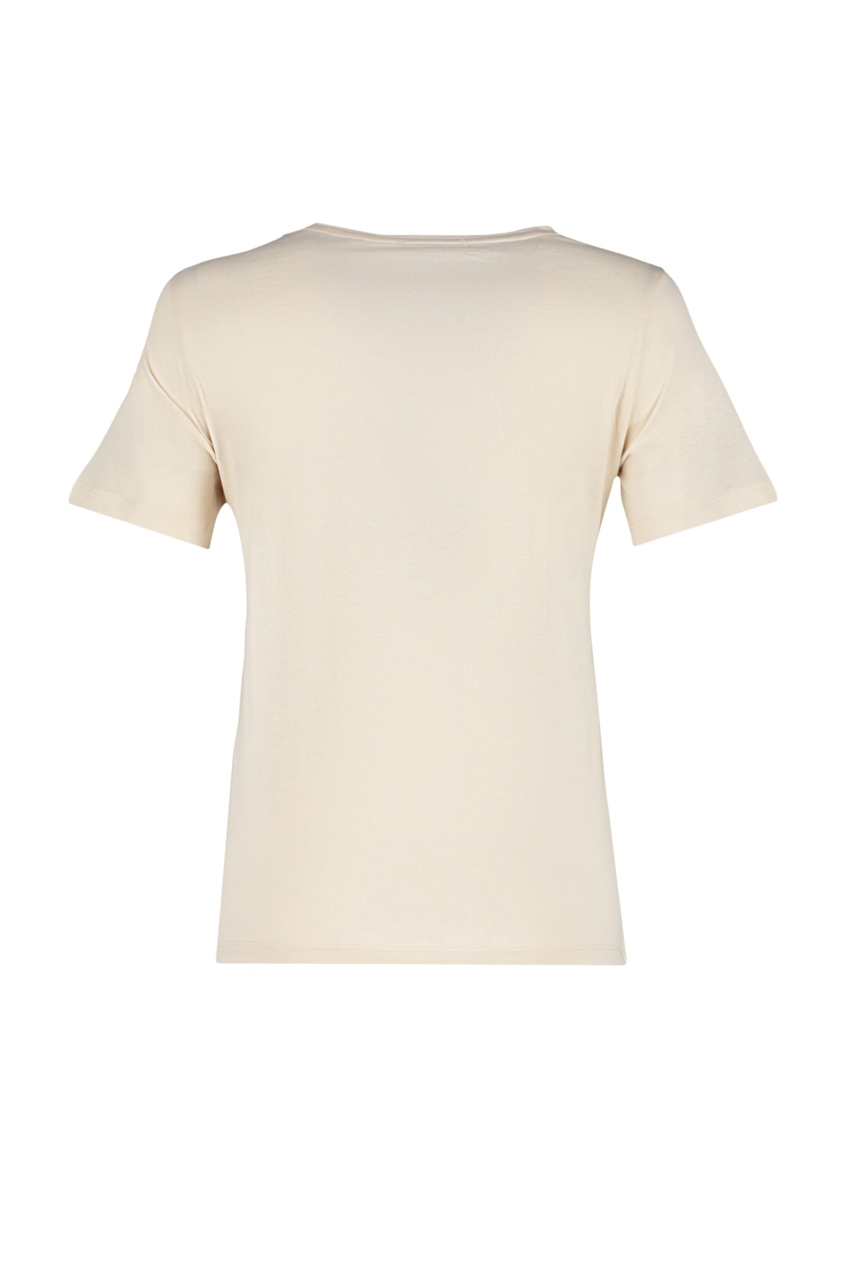 Trendyol Collection Hellbeiges Basic-Strick-T-Shirt TWOSS23TS00000 Trendyol - mit aus Rundhalsausschnitt % 100 Baumwolle