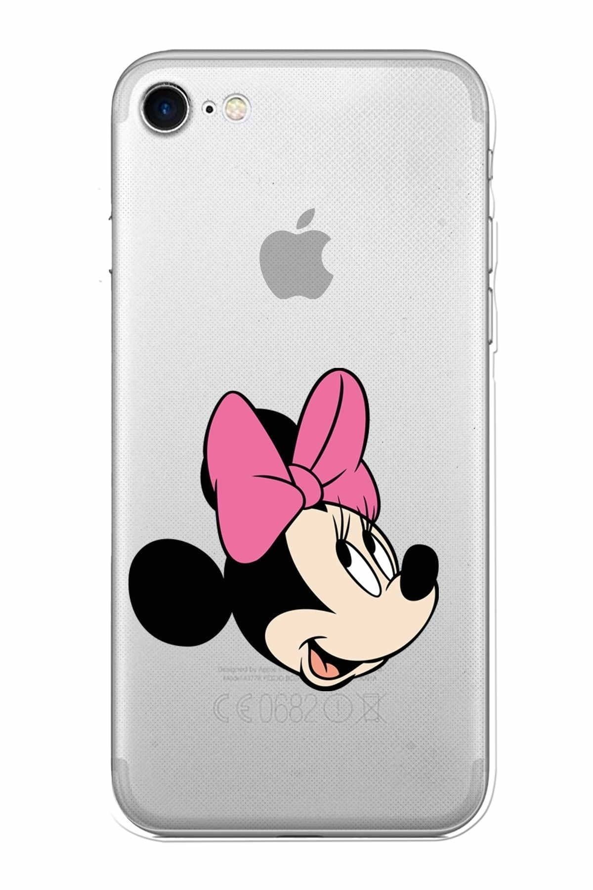 Apple Iphone 7 Uyumlu Kamera Korumalı Kapak Minnie Mouse Tasarımlışeffaf Kılıf