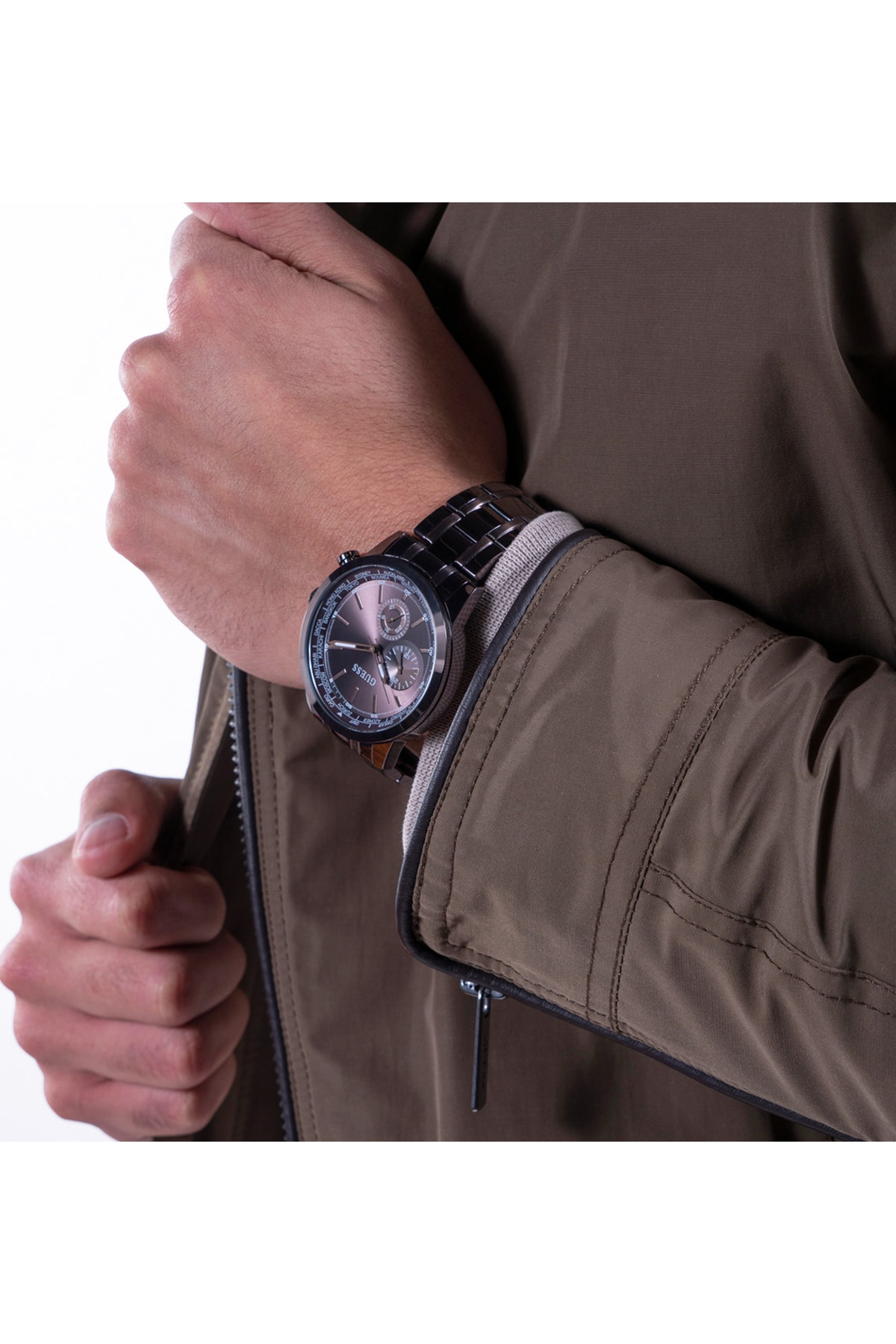 ساعت مردانه قهوه ای گسGuess | GUGW0490G5 اورجینال - تصویر 7