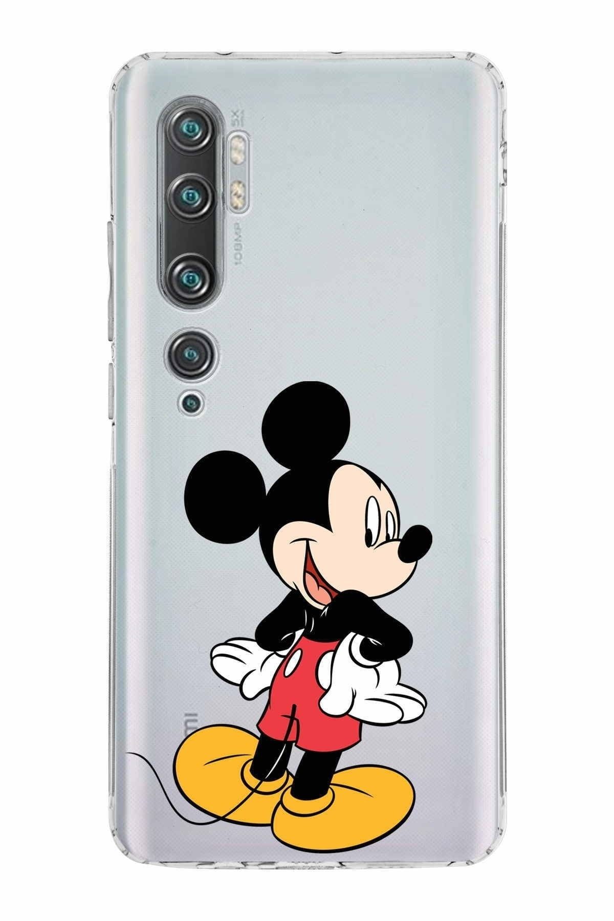 Xiaomi Poco X3 Kamera Korumalı Kapak Mickey Mouse Tasarımlı Şeffaf Kılıf