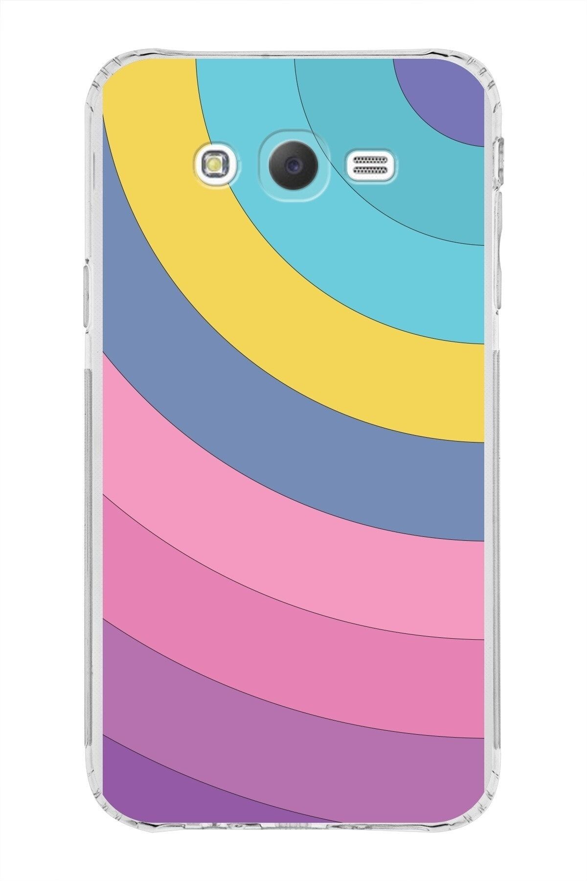 Samsung Galaxy J7 Kamera Korumalı Kapak Renk Cümbüşü Tasarımlı Şeffaf Kılıf