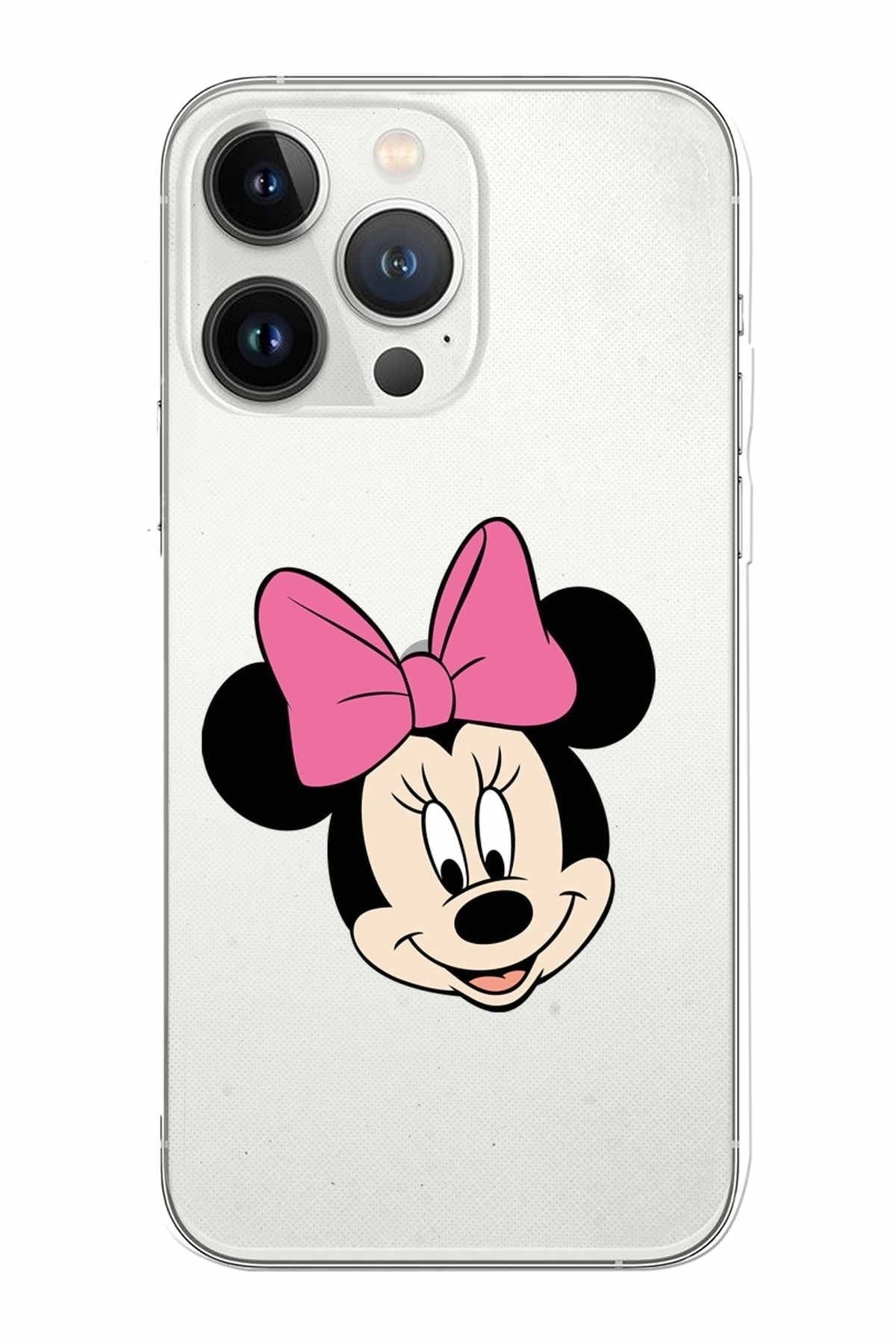 Apple Iphone 13 Pro Max Uyumlu Kamera Korumalı Kapak Minnie Mouse Tasarımlışeffaf Kılıf