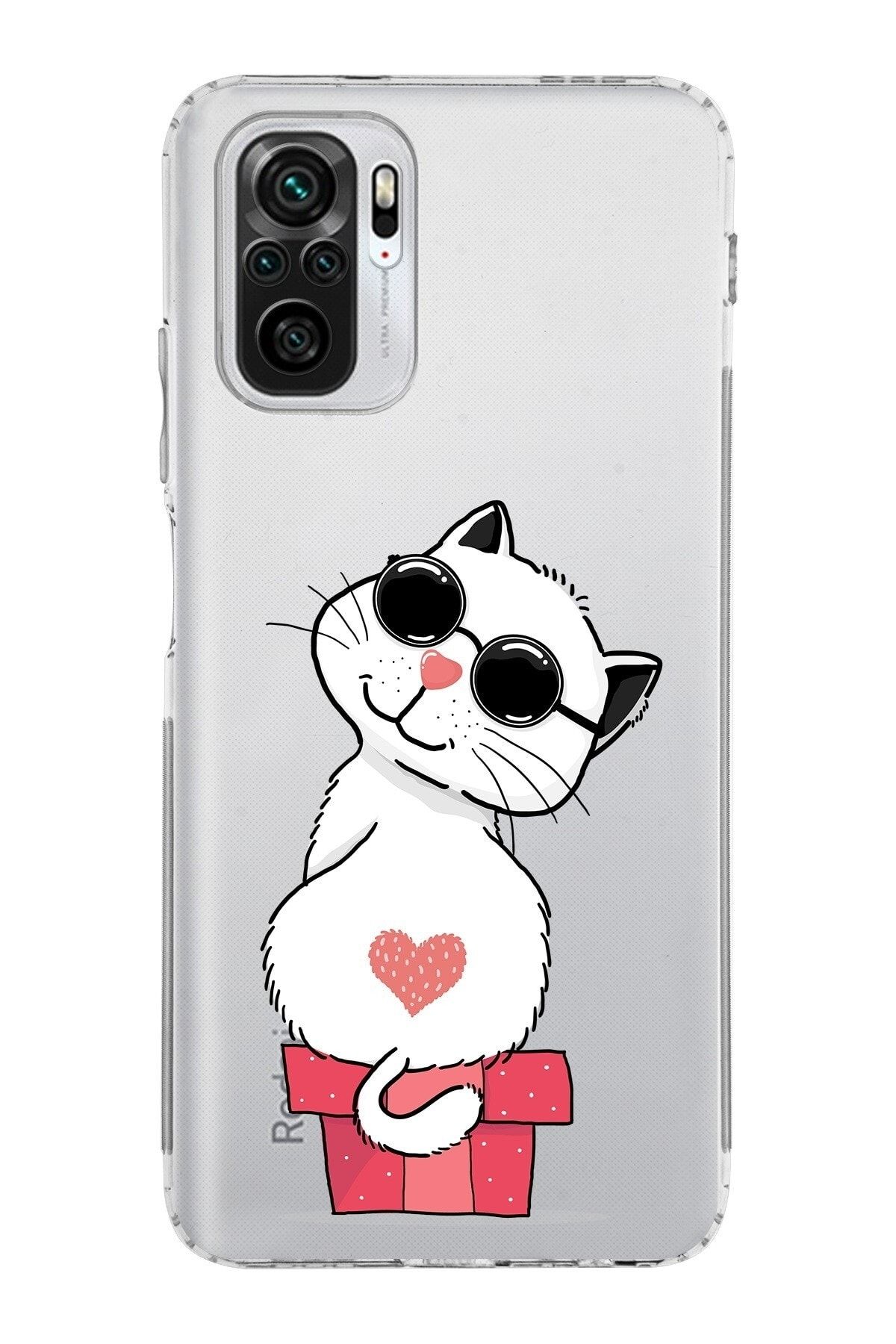 Xiaomi Redmi Note 10 4g Kamera Korumalı Kapak Coolcat Tasarımlı Şeffaf Kılıf