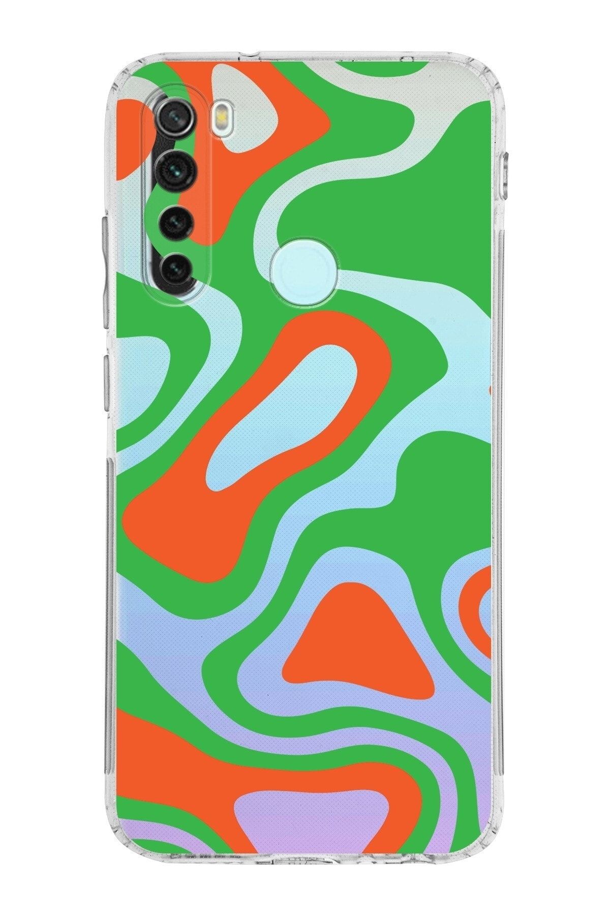 Xiaomi Redmi Note 8 Kamera Korumalı Kapak Renkli Desen Tasarımlı Şeffaf Kılıf