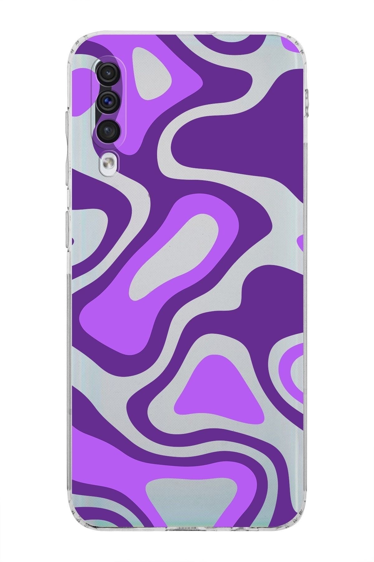 Samsung Galaxy A30s Kamera Korumalı Kapak Renkli Desen Tasarımlı Şeffaf Kılıf