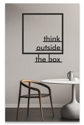 Think Outside The Box - Kalıpların Dışına Çık Dekoratif Duvar Sticker BLRDU000006