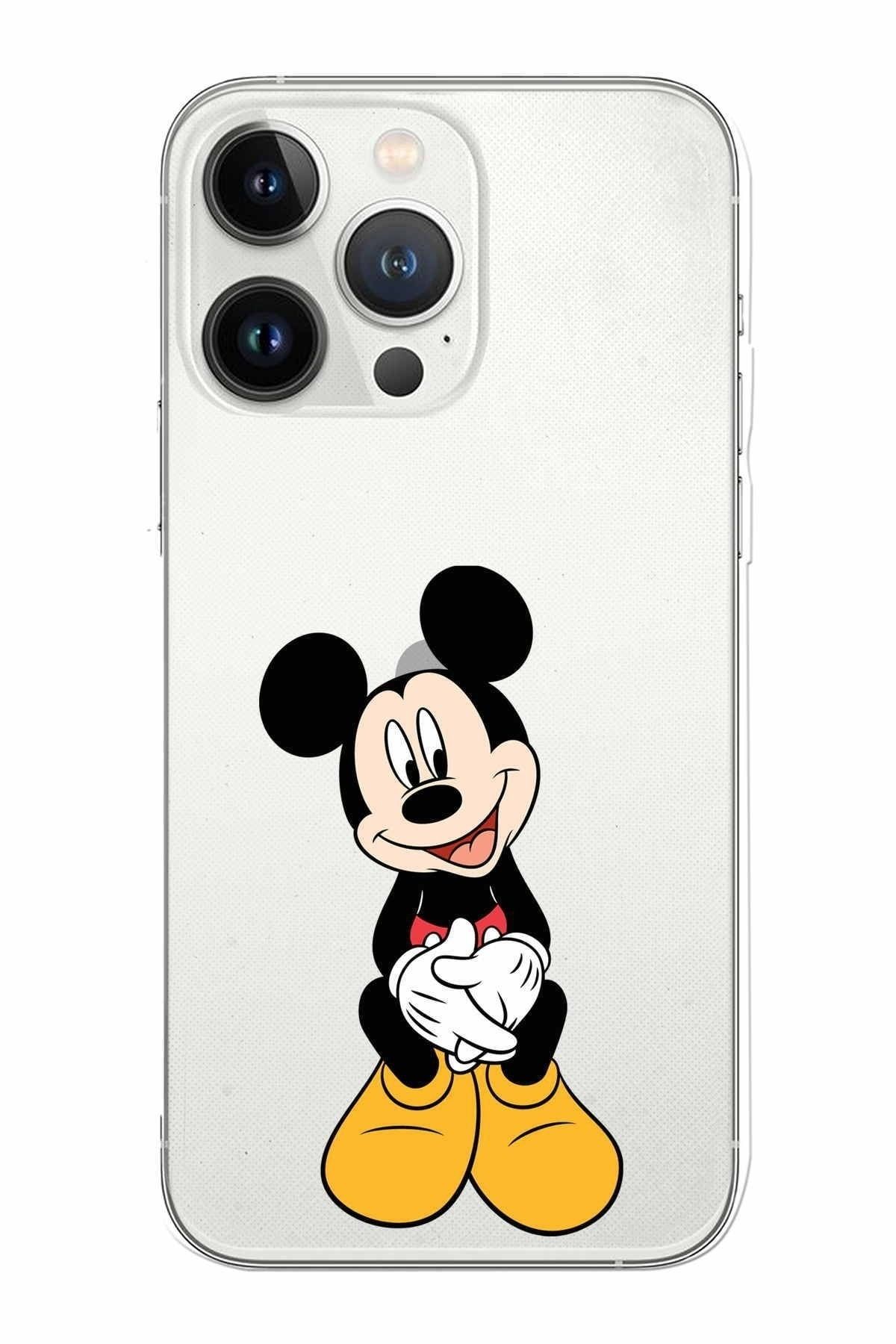 Apple Iphone 13 Pro Max Uyumlu Kamera Korumalı Kapak Mickey Mouse Tasarımlışeffaf Kılıf