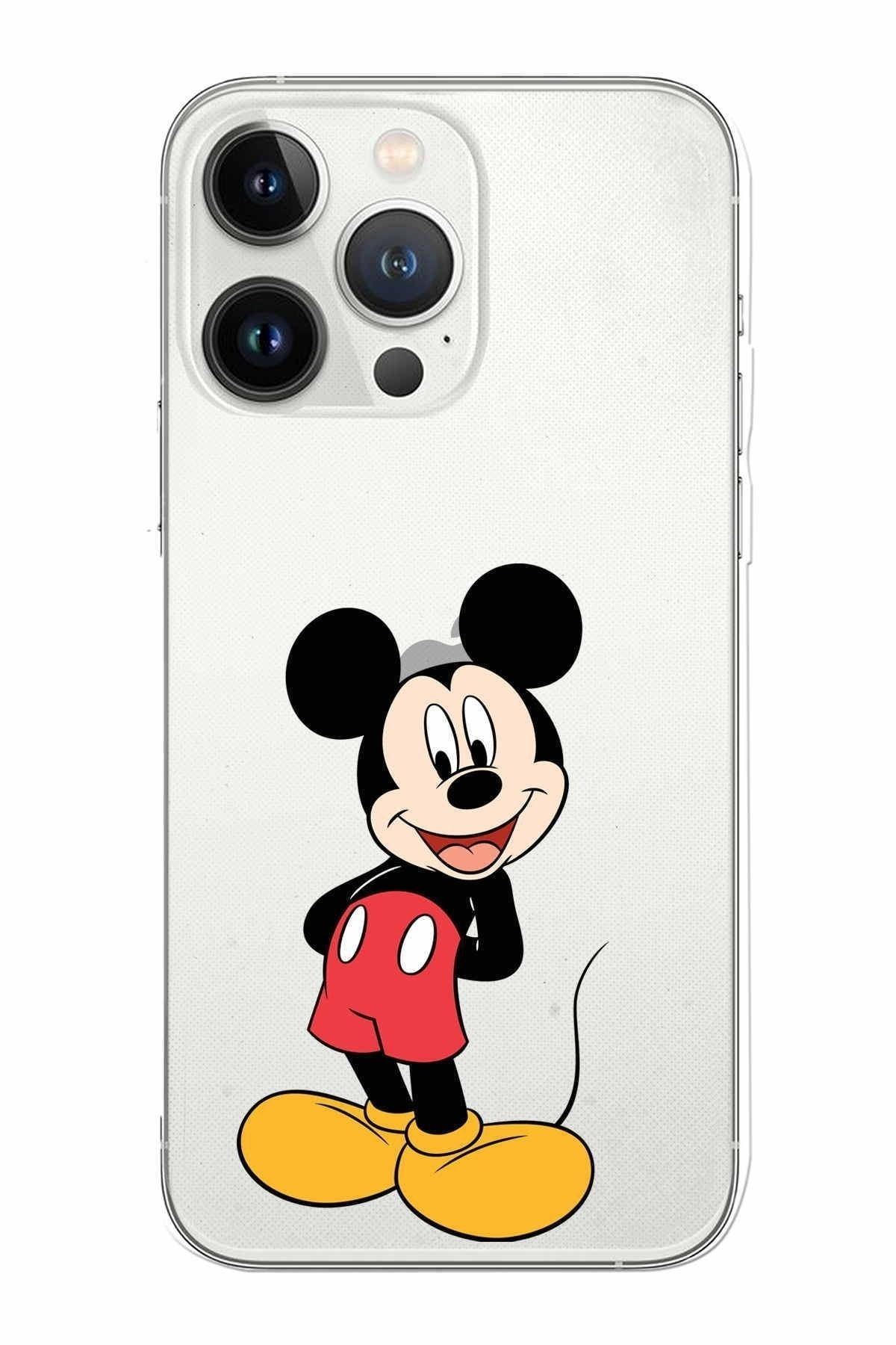 Apple Iphone 13 Pro Max Uyumlu Kamera Korumalı Kapak Mickey Mouse Tasarımlışeffaf Kılıf