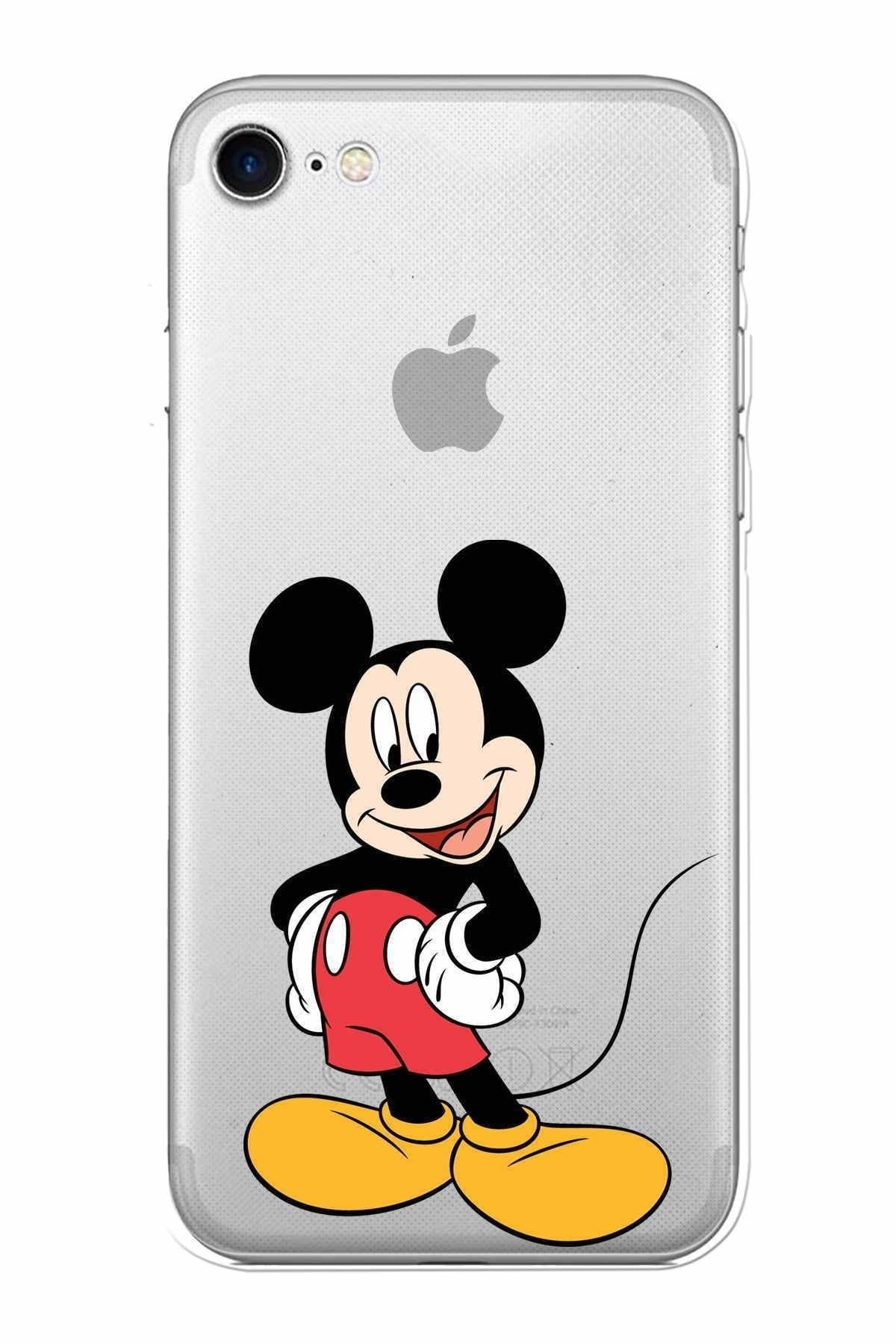 Apple Iphone Se 2022 Uyumlu Kamera Korumalı Kapak Mickey Mouse Tasarımlışeffaf Kılıf