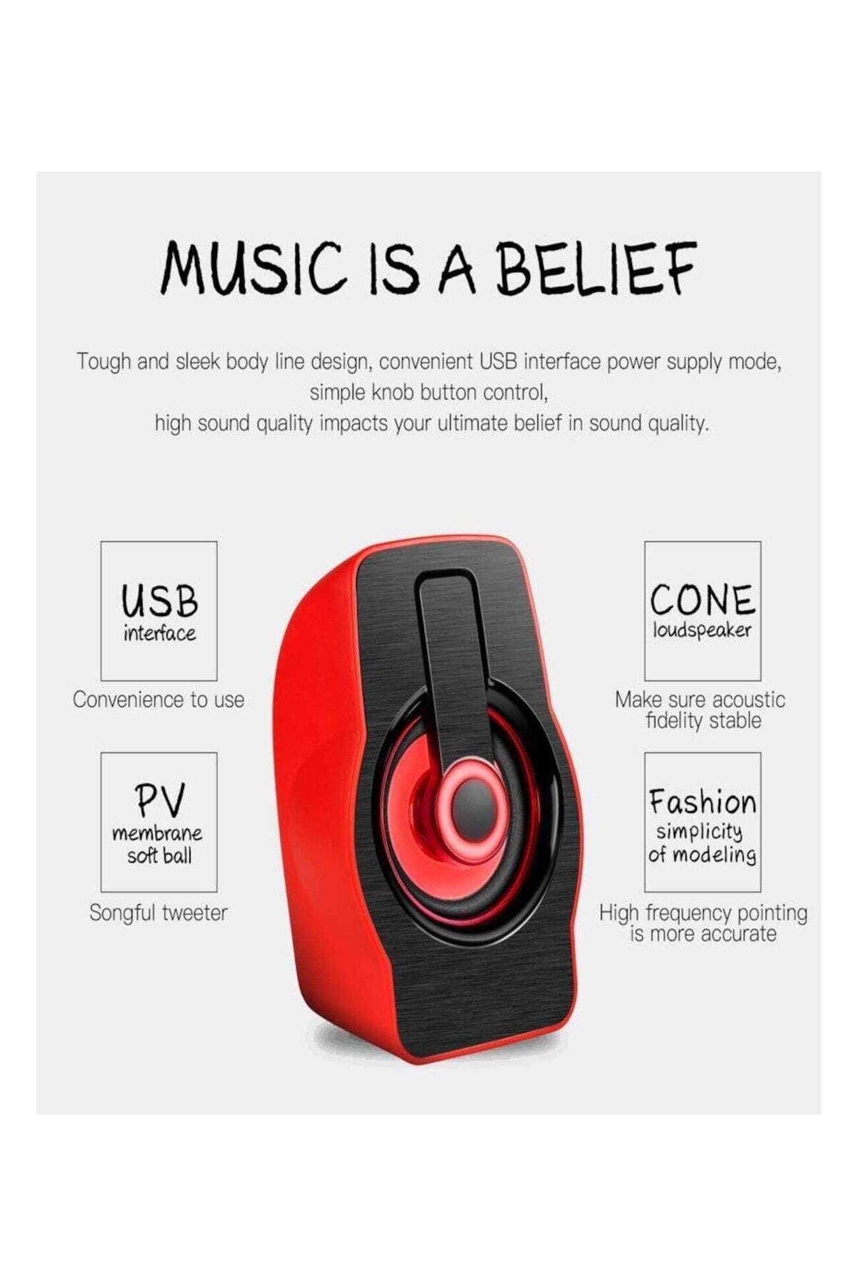 Usb Hoparlör Ft-185 2.0 Speaker Ekstra Bass Hoparlör Ses Sistemi 1+1 3