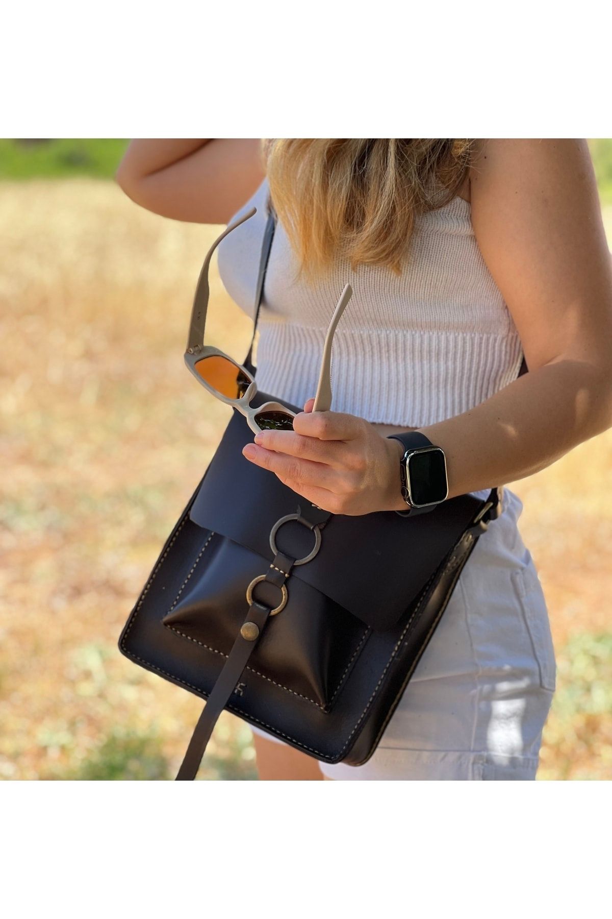Tuvita Collection Bodrum 100 Genuine Leather Handmade Messenger Sleeve Bag Shoulder Strap Bag Trendyol