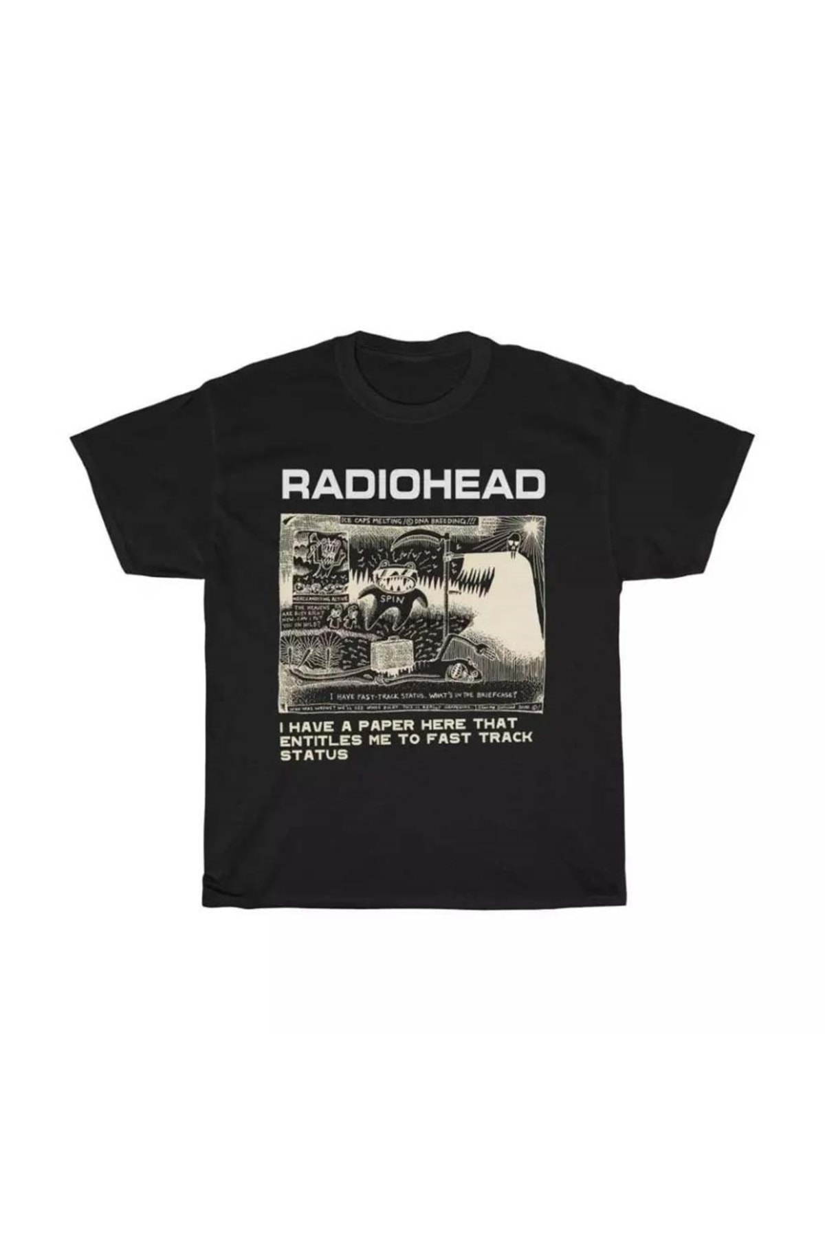 Köstebek Radiohead Dna Breeding Siyah Unisex T-shirt