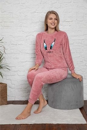 Anne-kız Kombin Peluş Pijama Takımı 2794