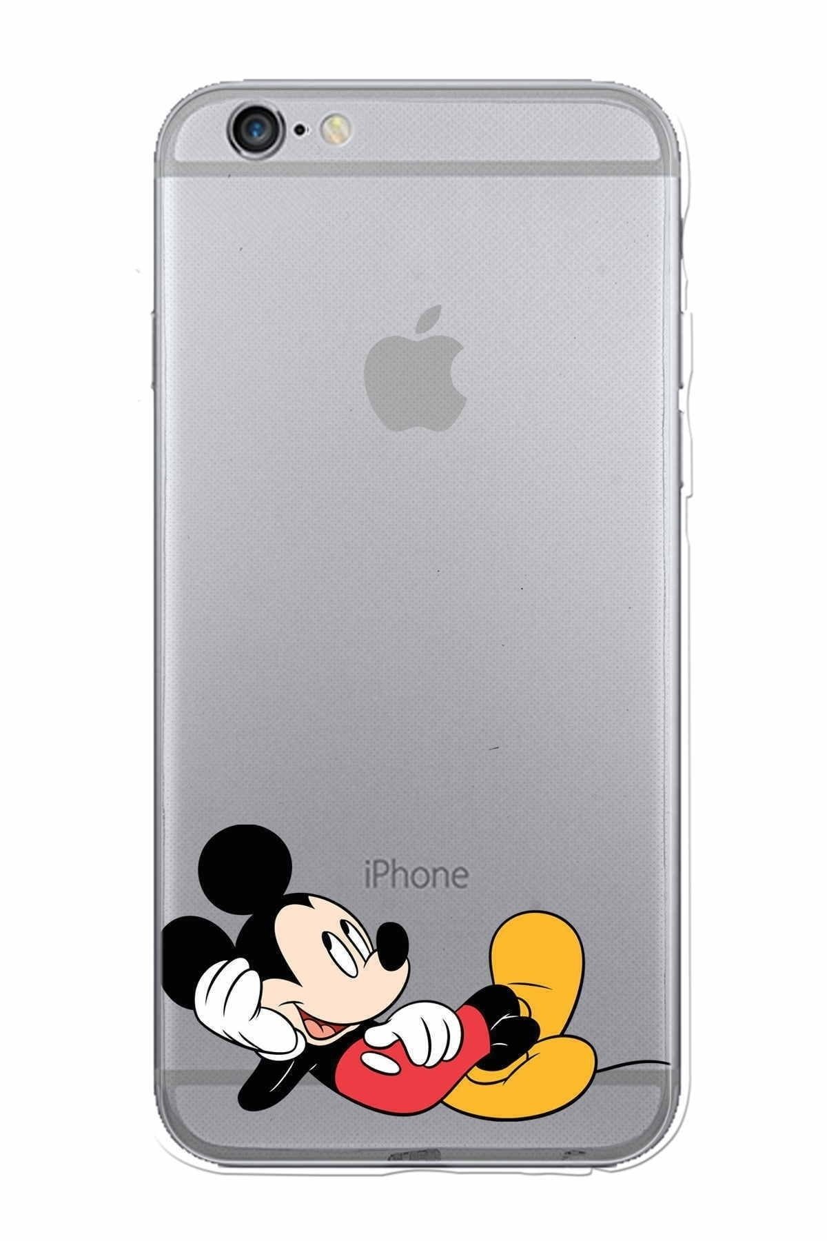 Apple Iphone 6s Plus Uyumlu Kamera Korumalı Kapak Mickey Mouse Tasarımlışeffaf Kılıf