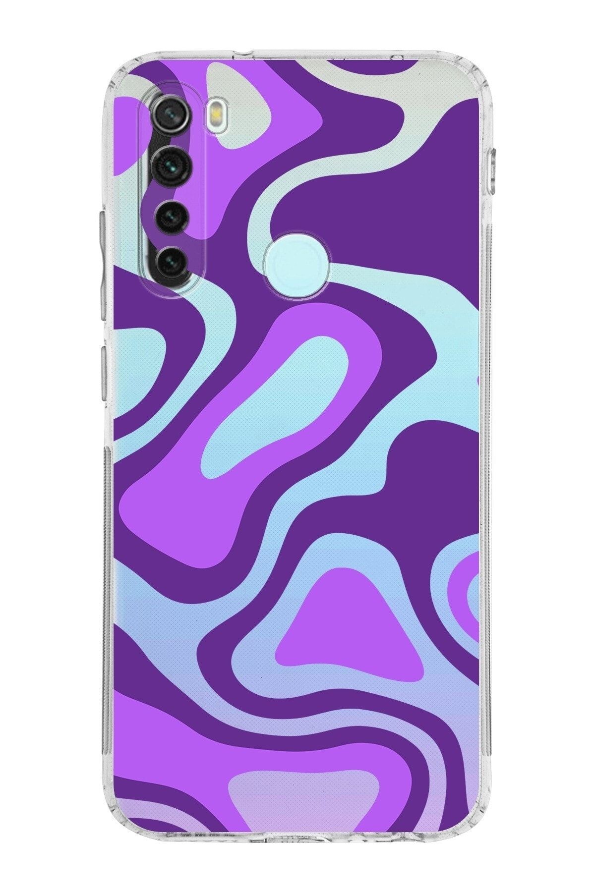 Xiaomi Redmi Note 8 Kamera Korumalı Kapak Renkli Desen Tasarımlı Şeffaf Kılıf