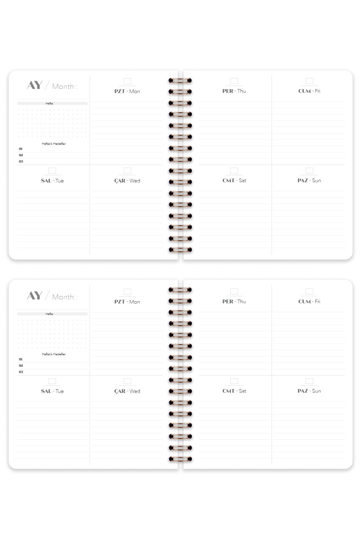 Matt Notebook-Indefinite Planner Square Agenda Black 7
