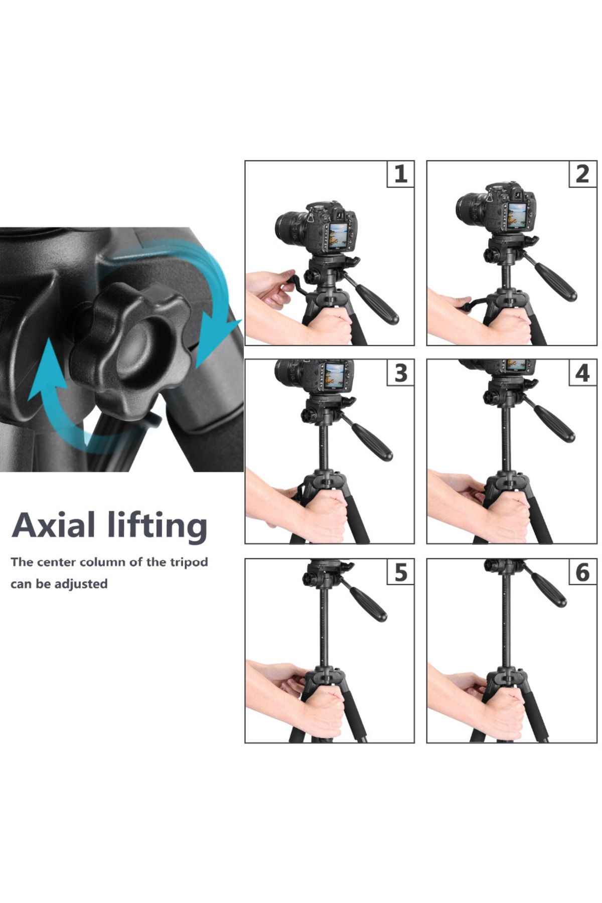 Ayarlanabilir 360° Dönebilen Kumandalı Tripod