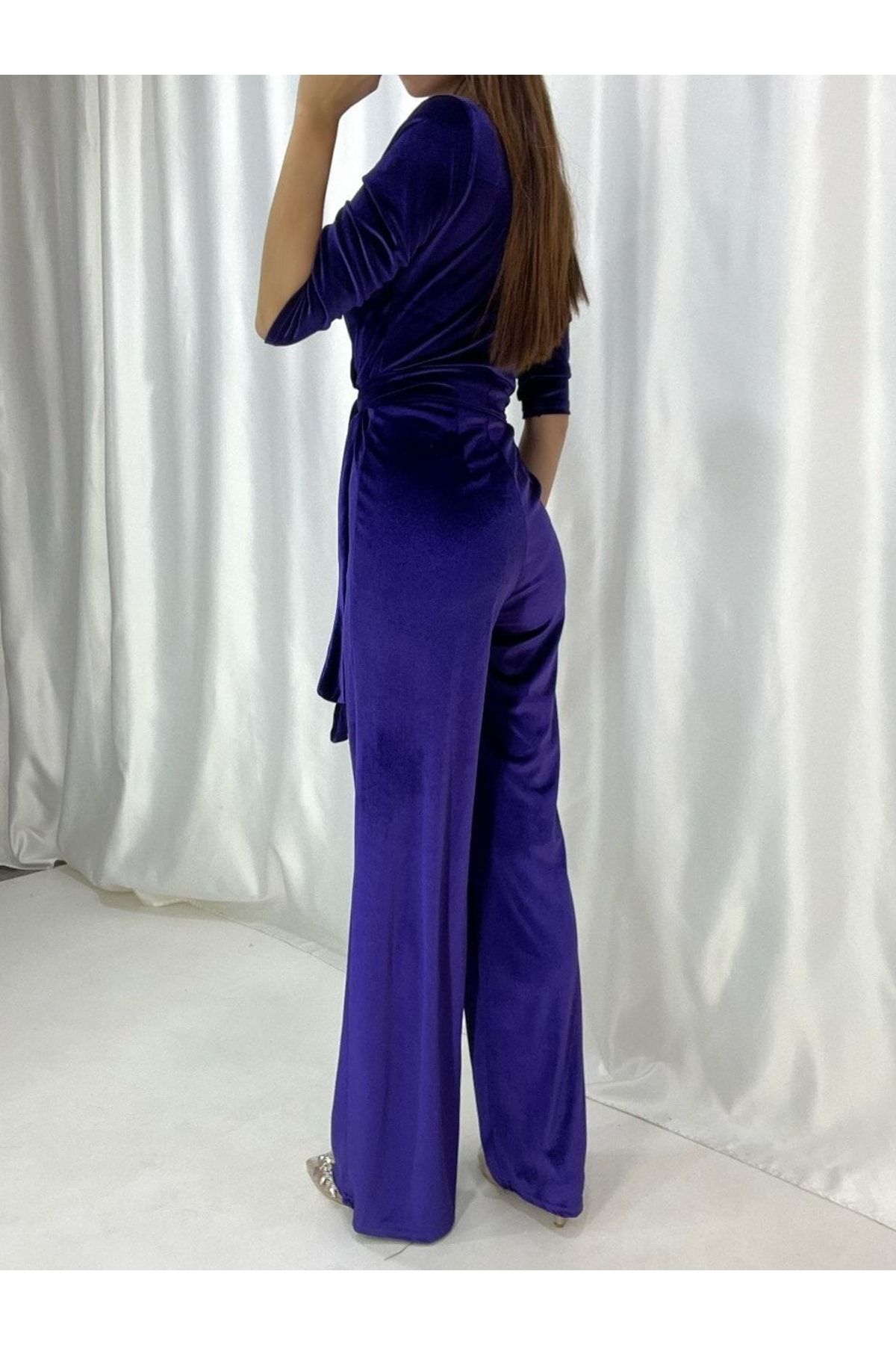 Royal blue velvet jumpsuit online