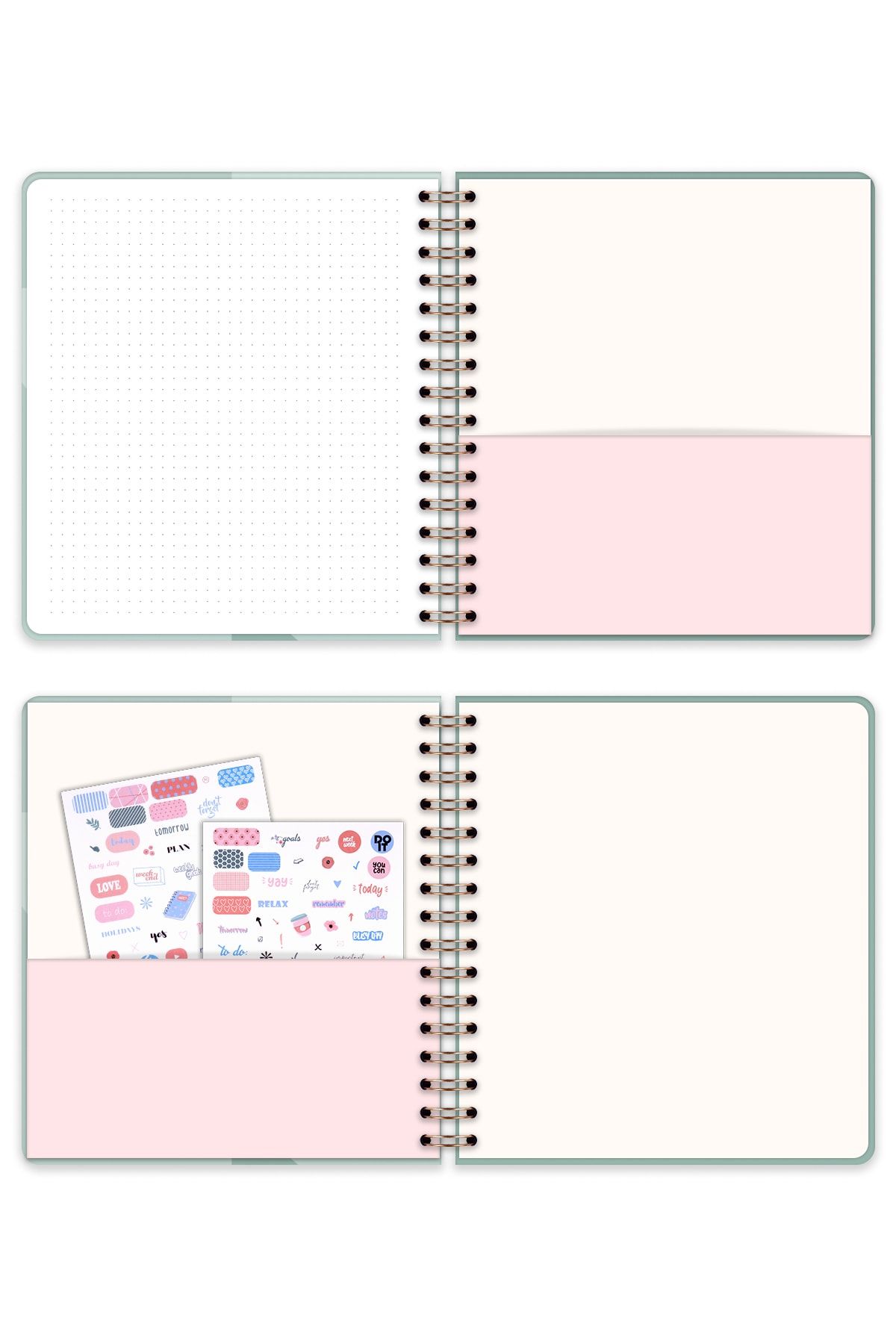 Matt Notebook-Πράσινο τετράγωνο αδιάλειπτο πρόγραμμα σχεδιασμού 8