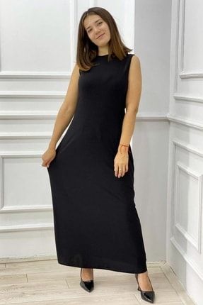 Candy Kumaş Kısa Kollu Içlik Elbise 1453 Siyah