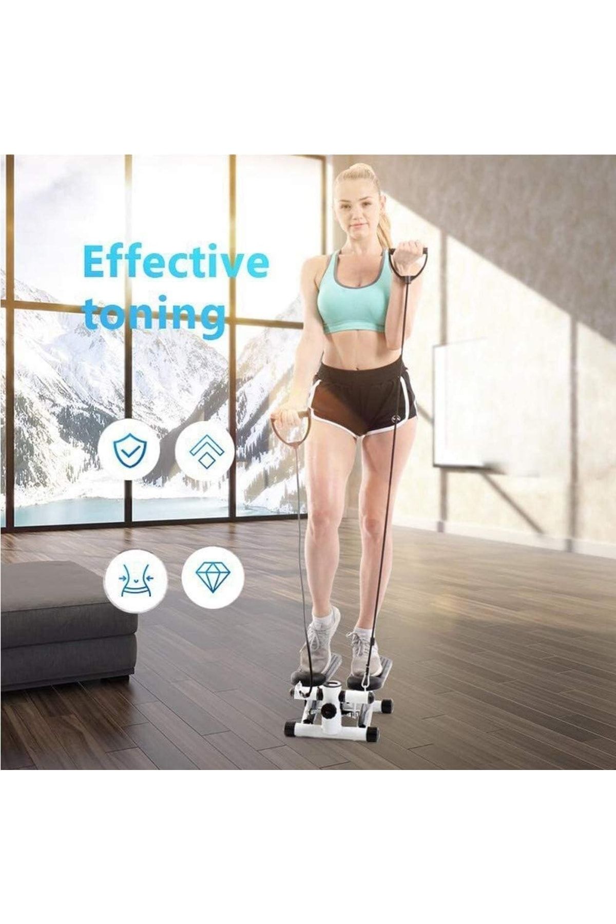 Havana-String Fitness Stepper Exerciser Total Body Twister Crosstep Step Black 4