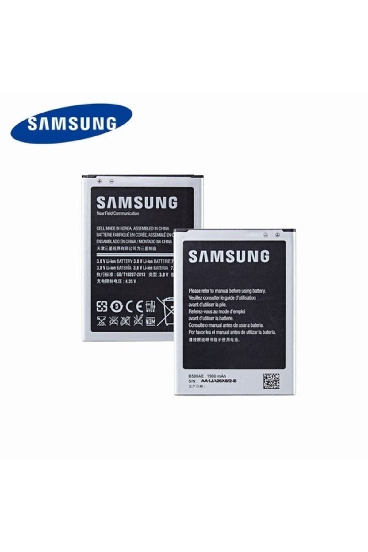 Day Orijinal Samsung Galaxy S4 Mini B500ae B500be Pil 1900mah I9192 I9195 I9190 I9198 J110 I435 I257