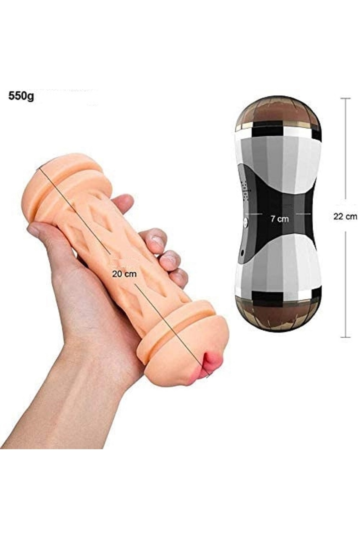Lilitu Shop Çift Taraflı Fener Tipi Realistik Suni Vajinal Ve Oral Mastürbatör 3