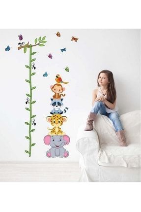 Çocuk Odası Duvar Dekorasyonu Sevimli Hayvanlar Boy Ölçen Pvc Sticker KTM8890745