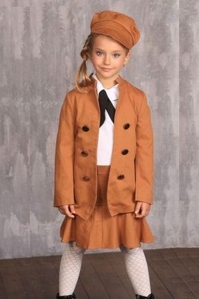 Kız Çocuk Ceketli Kahverengi Etekli Takım 2211009654