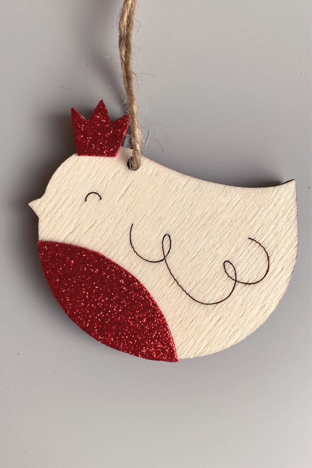 Wodan Design-Sparkling Wooden Christmas Tree Ornament Penguin and Bird Set of 2 4