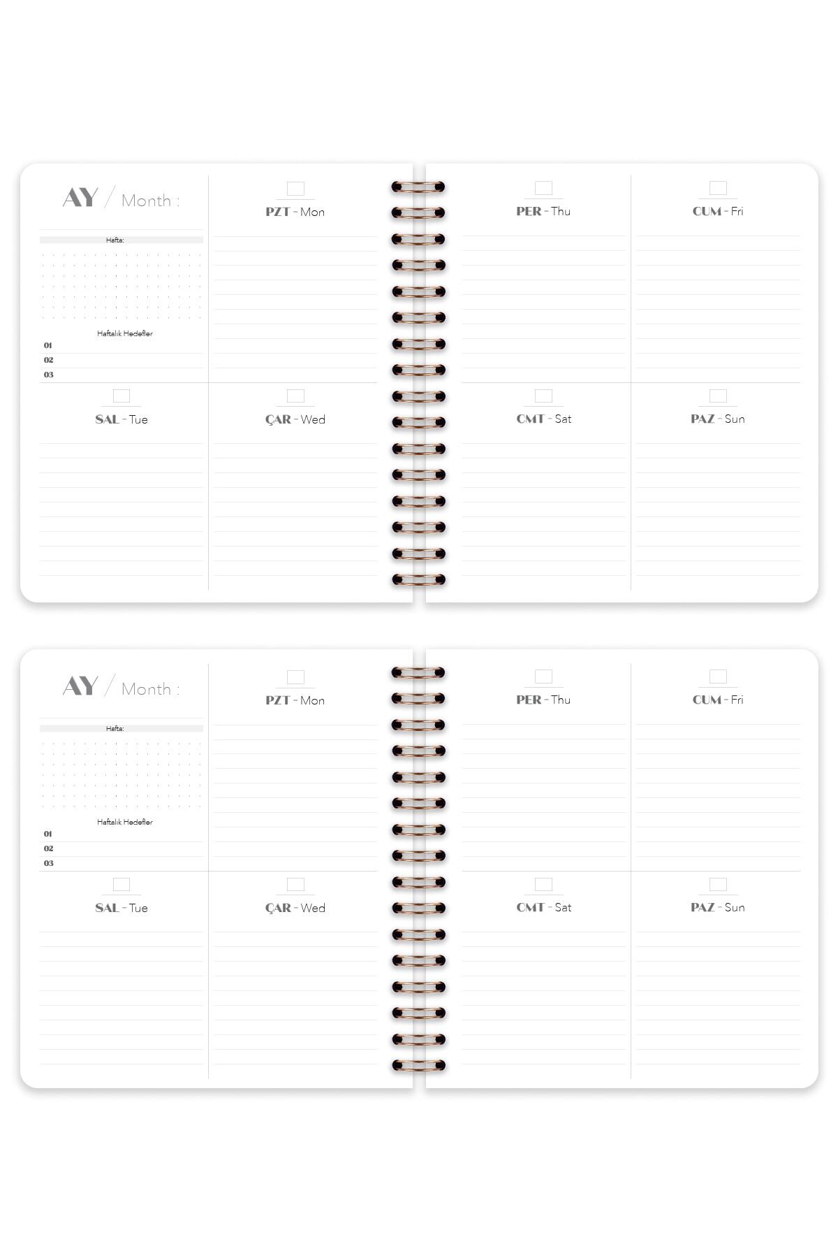 Matt Notebook-Indefinite Planner Square Agenda Rainbow 7