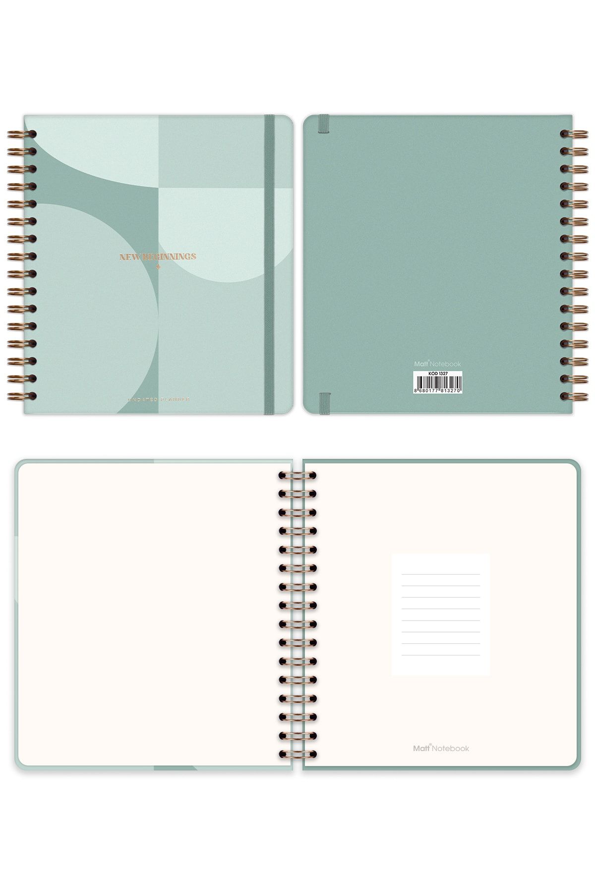 Matt Notebook-Πράσινο τετράγωνο αδιάλειπτο πρόγραμμα σχεδιασμού 5