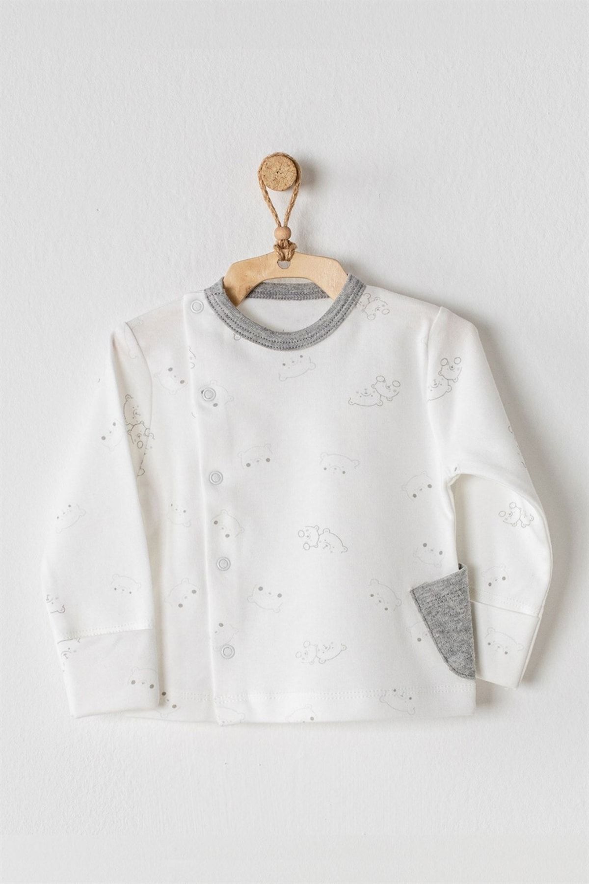 andywawa Ac23238 Bebek Zıbın Side Snap Tee Hello Little One