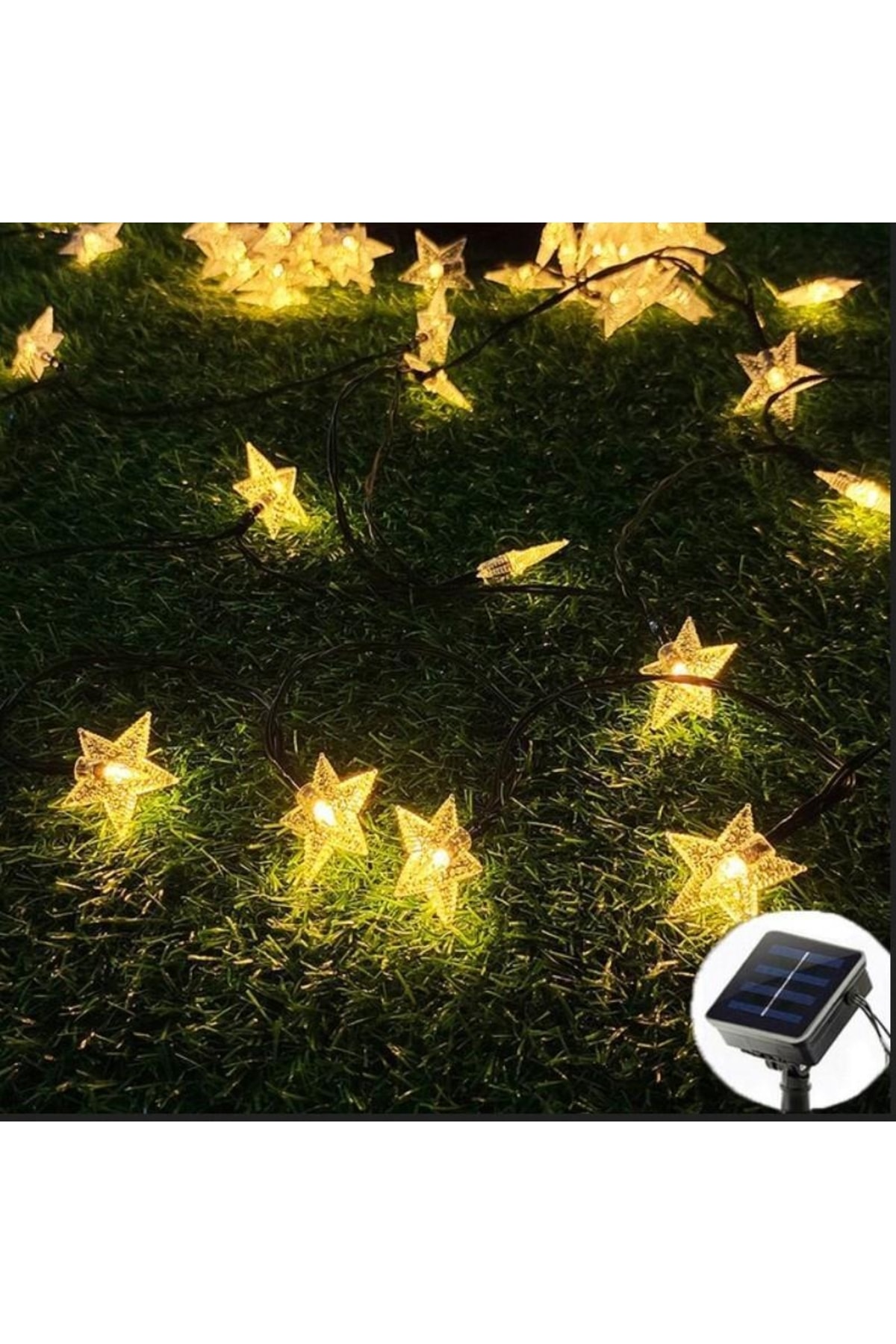 sgeteknoloji 12 M 100 Led Yıldız Yılbaşı Güneş Enerjili Bahçe Aydınlatma Solar Bahçe Süsü
