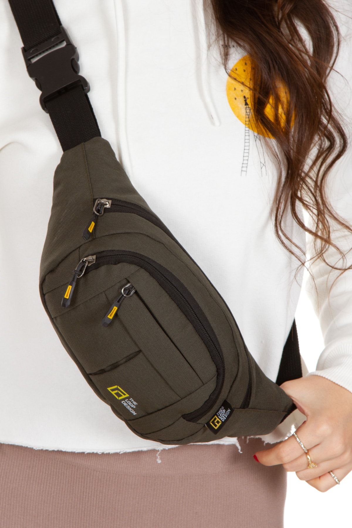 LOOP DESIGN Unisex Ayarlanabilir Askılı Çanta,free Bag,unisex Crossbody Sling 4 Gözlü Göğüs Ve Bel Çanta RN10847