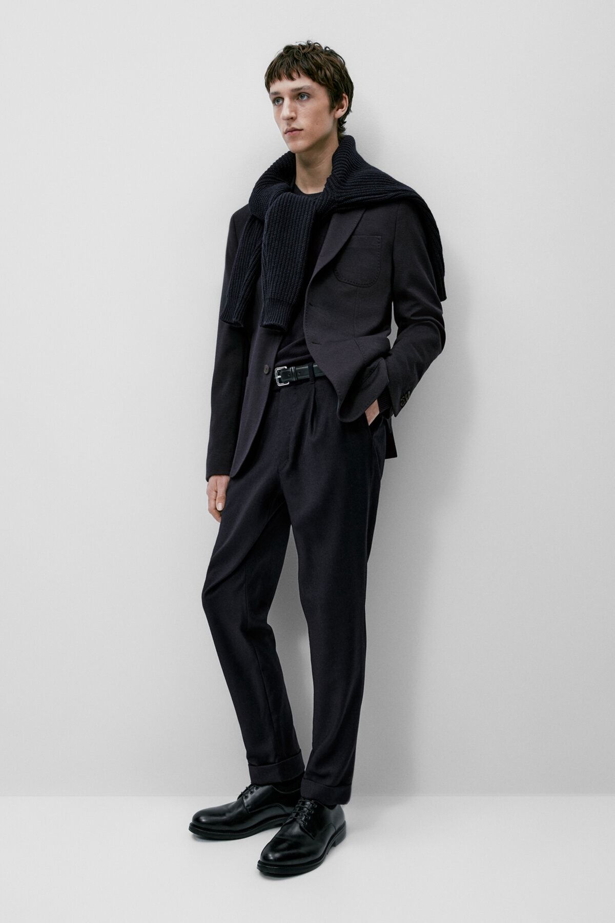 Massimo Dutti Lacivert Yünlü Blazer