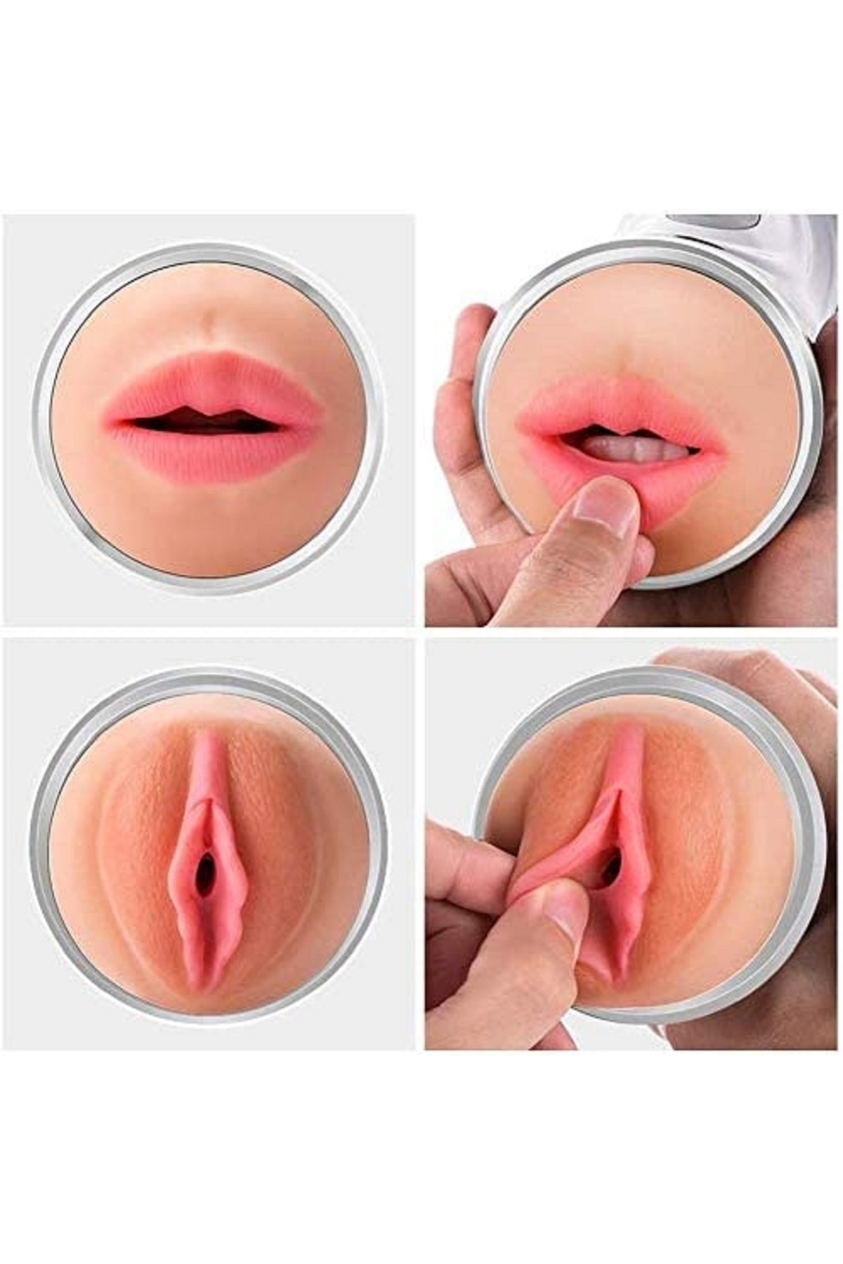Lilitu Shop Çift Taraflı Fener Tipi Realistik Suni Vajinal Ve Oral Mastürbatör 2