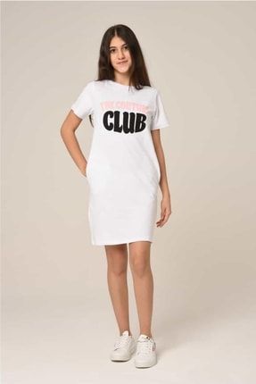 Kız Çocuk The Couture Club Baskılı Beyaz Elbise 2221807002