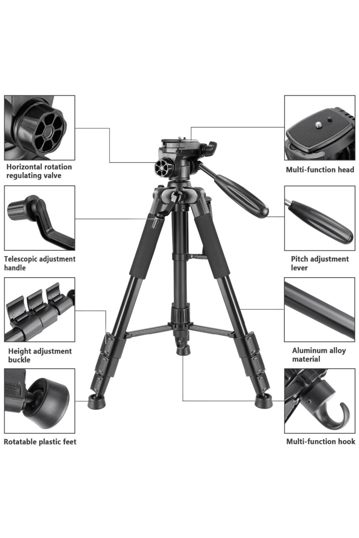 Ayarlanabilir 360° Dönebilen Kumandalı Tripod