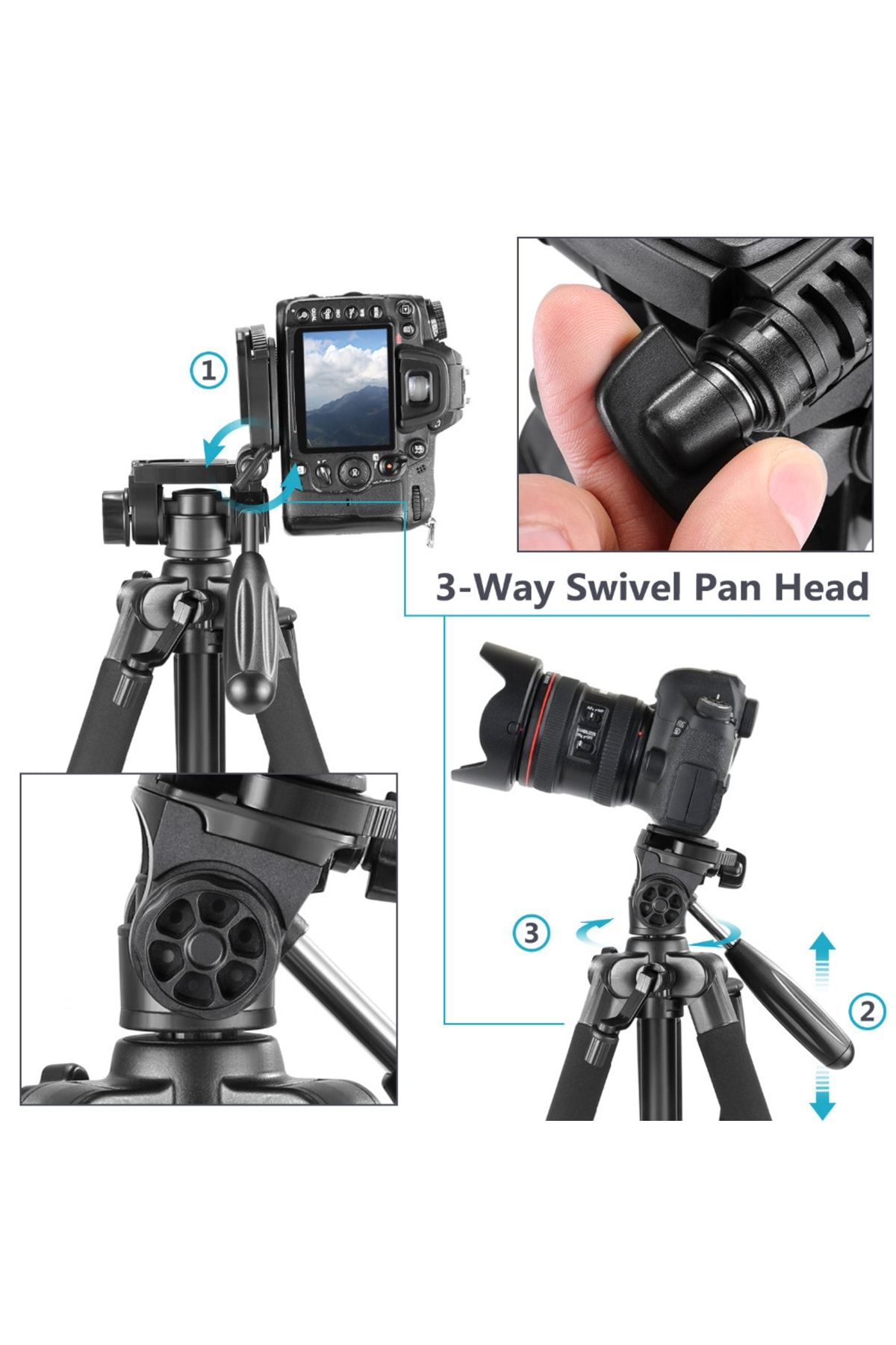 Ayarlanabilir 360° Dönebilen Kumandalı Tripod