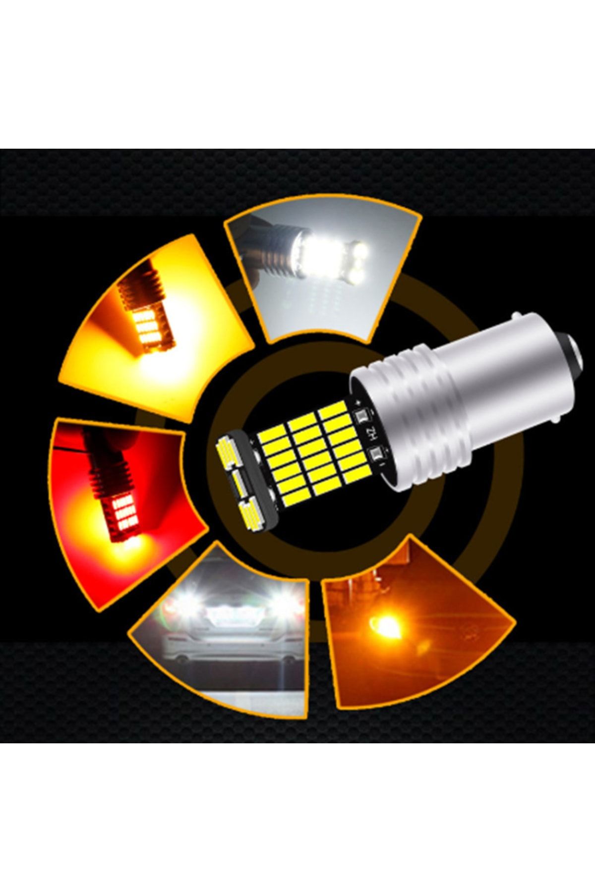 P21w Ba15s 1156 45 Led Geri Vites Park Ampül Tek Duy Beyaz Işık, Diğer Renk Seçenekleride Mevcuttur