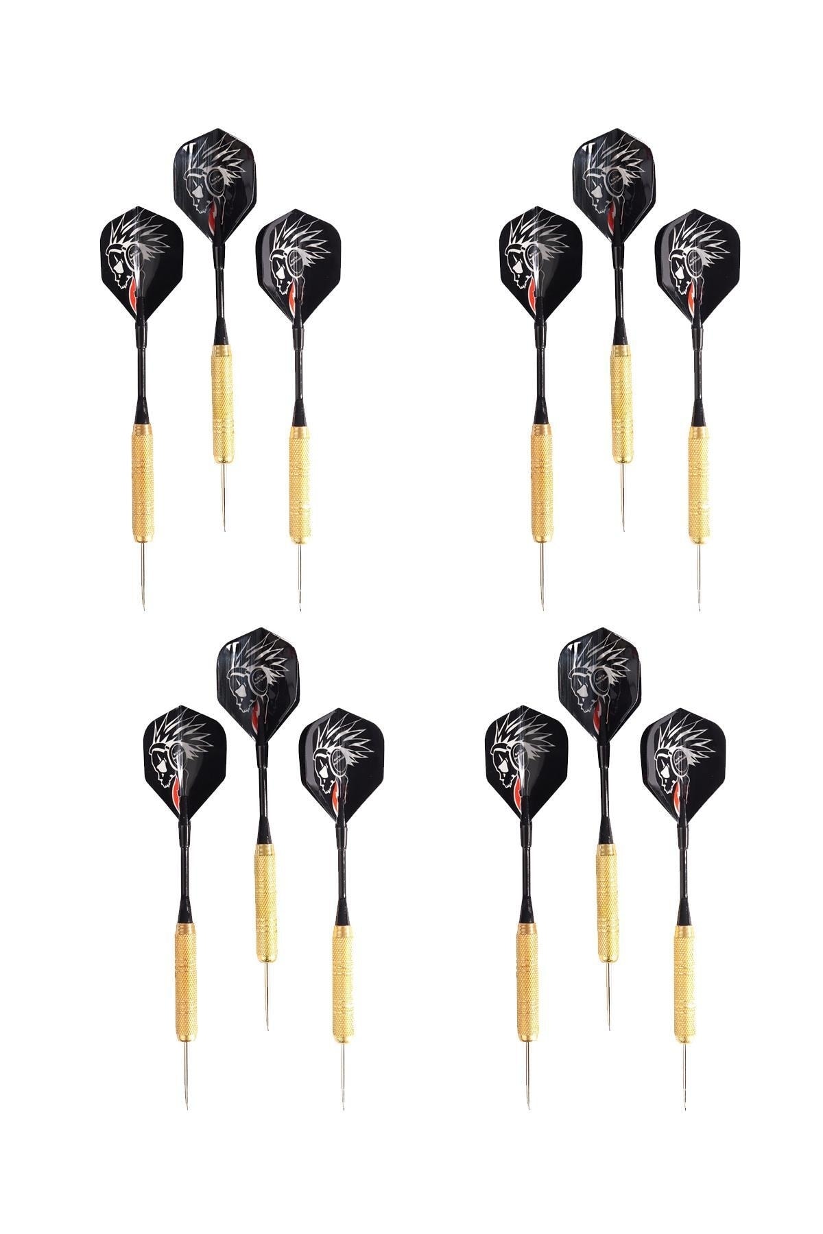 Delta 12 Adet 18 Gram Dart Oku Çelik Uç Pirinç Gövde Renkli Kanat Dart Oku Seti