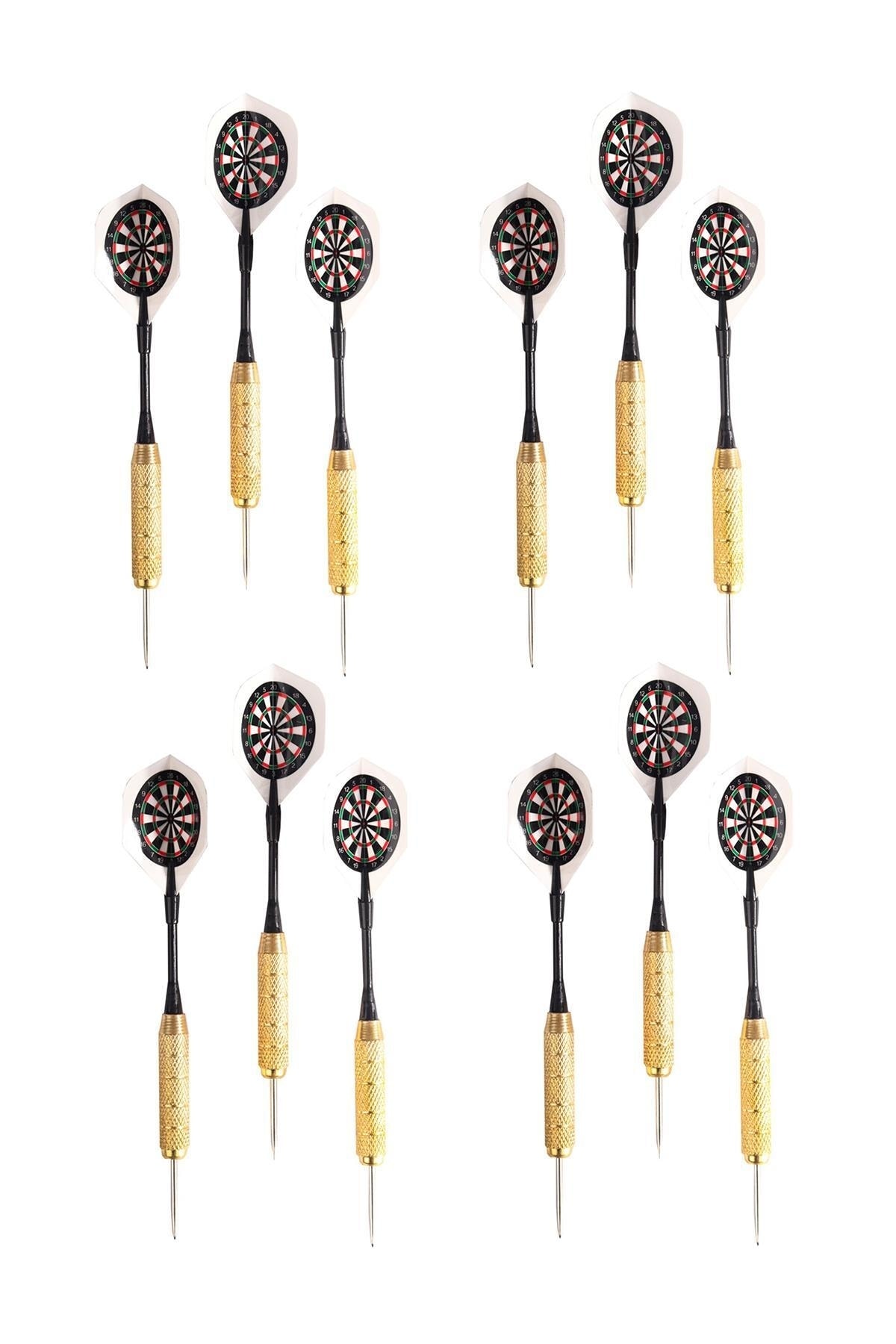 Delta 12 Adet 22 Gram Dart Oku Çelik Uç Pirinç Gövde Renkli Kanat Dart Oku Seti