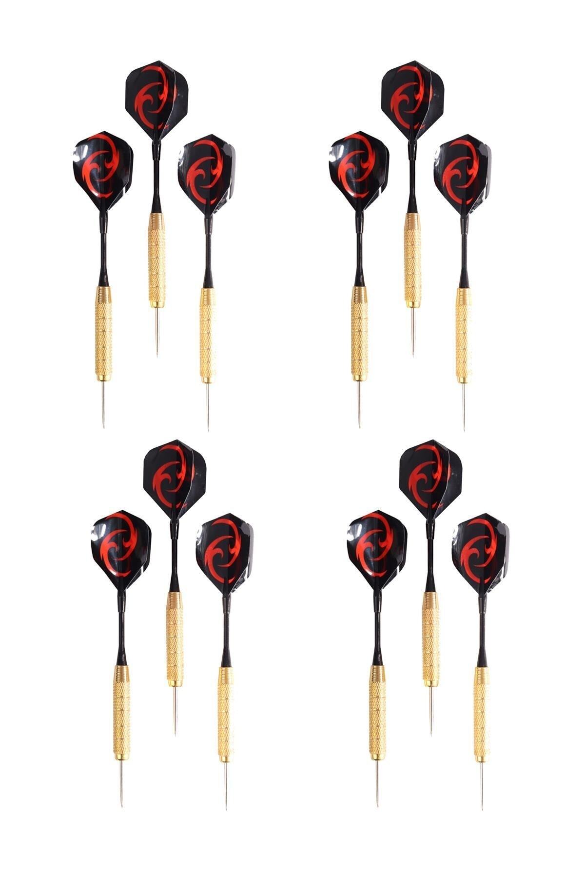 Delta 12 Adet 24 Gram Dart Oku Çelik Uç Pirinç Gövde Renkli Kanat Dart Oku Seti