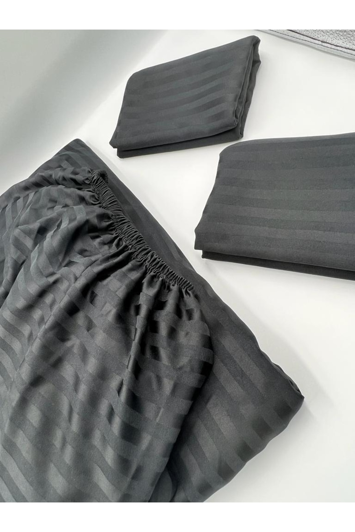 سرویس ملحفه دو نفره  مشکی pınarhome collectıon | PINARHOME7 اورجینال - تصویر 2