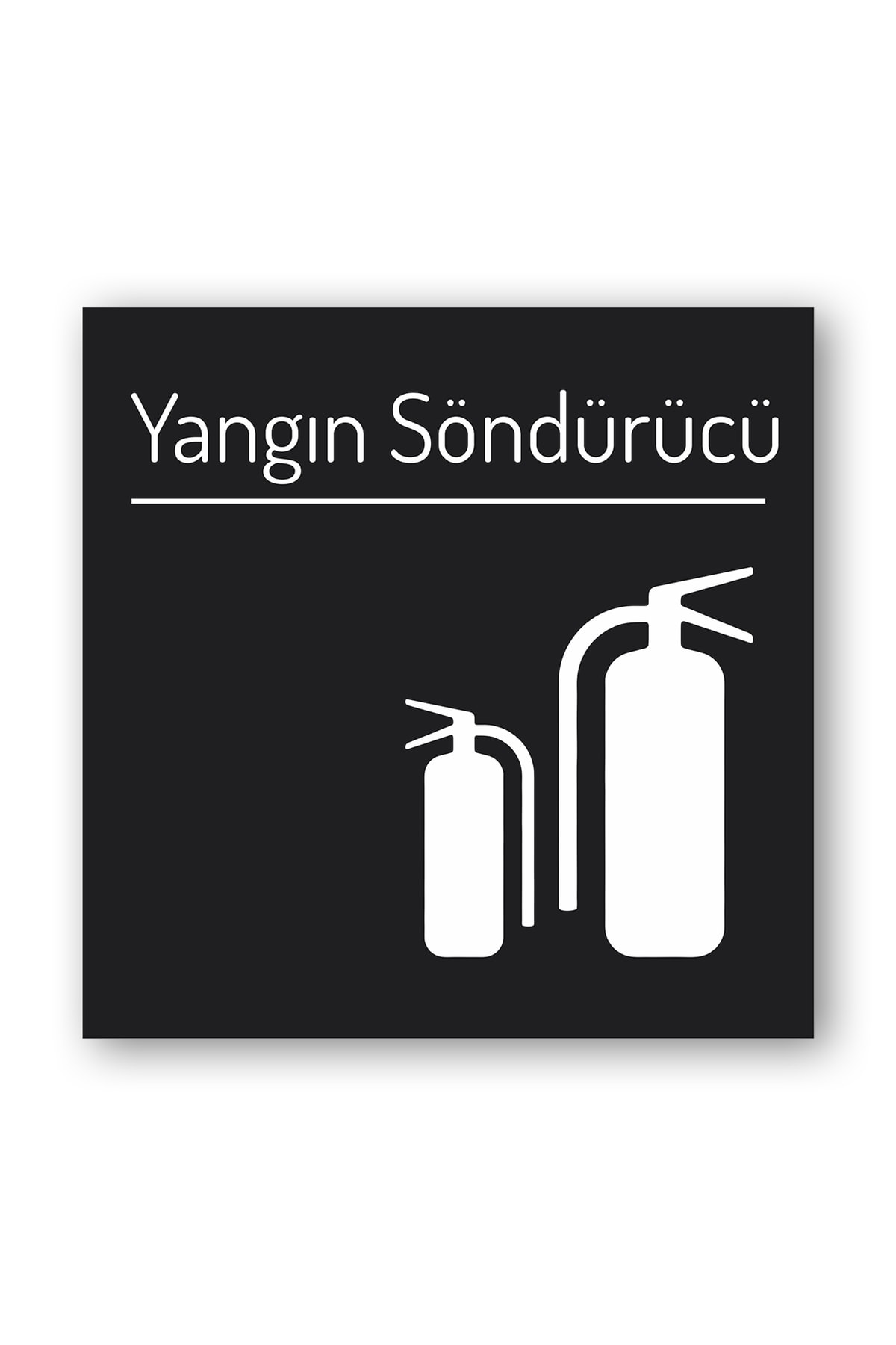 Fire Extinguisher Area / Door / Corridor Warning Routing Plate - Black