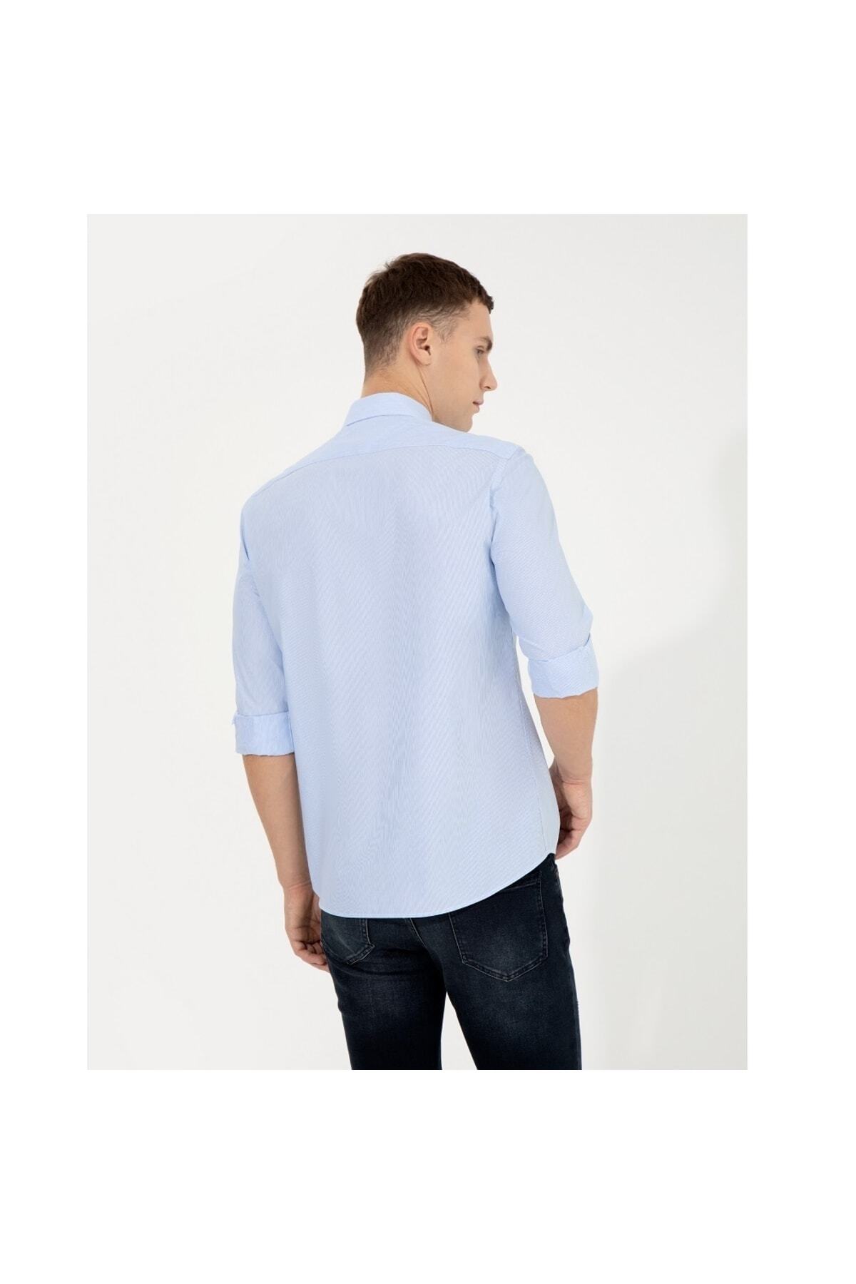پیراهن مردانه آبی سرمه ای پیرکاردین | 1479584 اورجینال - تصویر 2