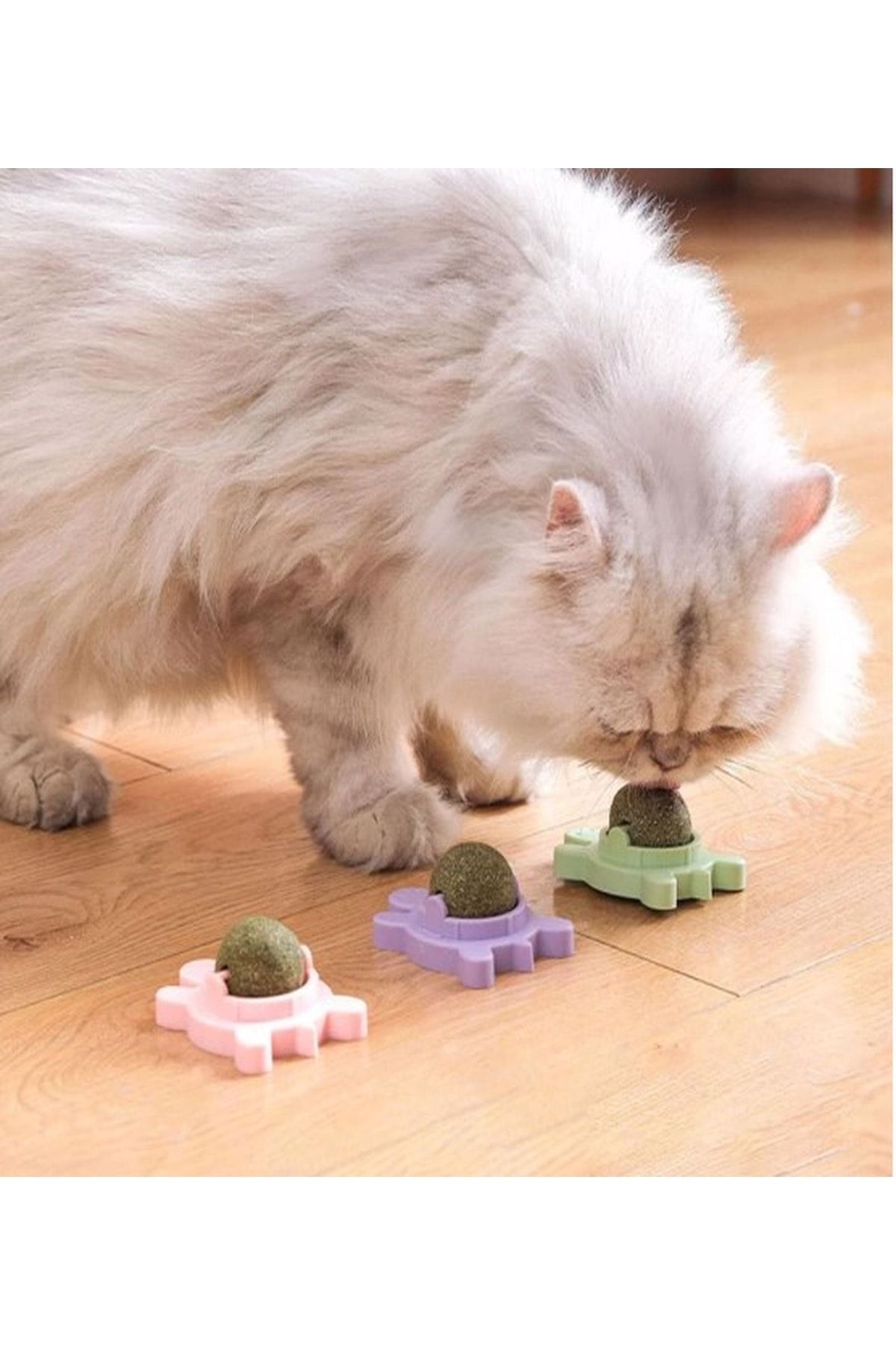 Özasya AVM-Natural Catnip Edible Catnip Herb Play Ball Turtle Toy Pink Color 4