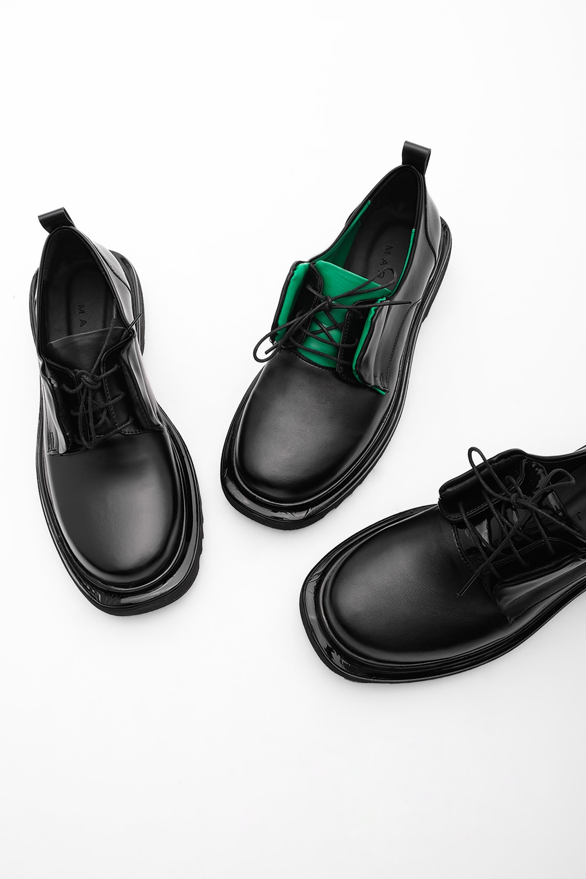Marjin Kadın Oxford Ayakkabı Kalın Taban Bağcıklı Günlük Ayakkabı Enres yeşil ON10183